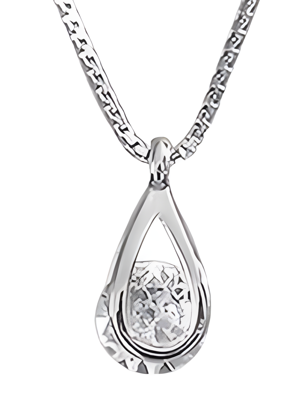 Silver-Tone Water Drop Zircon Necklace for Women – Elegant Crystal Pendant 823