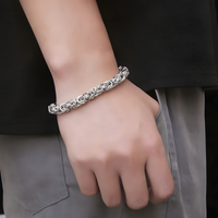 Men's Stainless Steel Byzantine Chain Bracelet | Robust Stylish Masculine 452