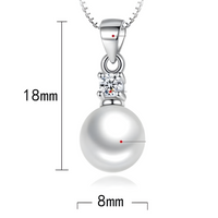 Unified Jewellery 925 Silver-Plated Round Pearl Pendant Necklace for Women 898