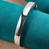 925 Sterling Silver Polished Bangle Bracelet Women Classic Solid Band Design 397