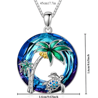 Turtle Necklace and Earring Set Sterling Silver Plated Women Girls Tropical B146
