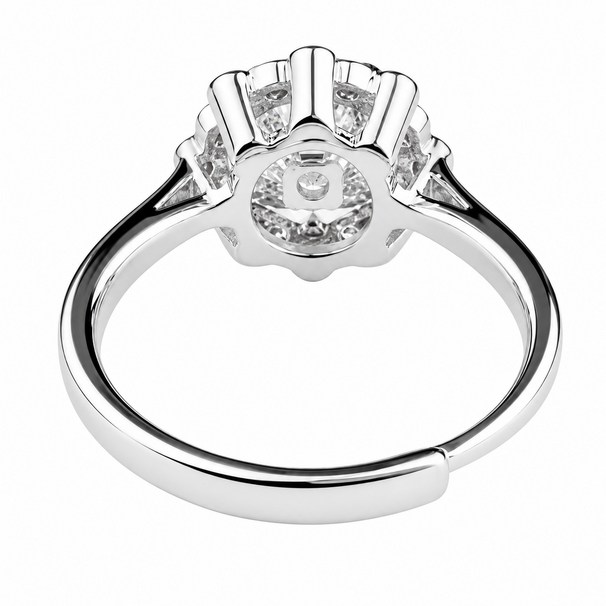 Women's Adjustable Teardrop Bezel Zircon Sunflower Halo - 6 Prong Claw 1652
