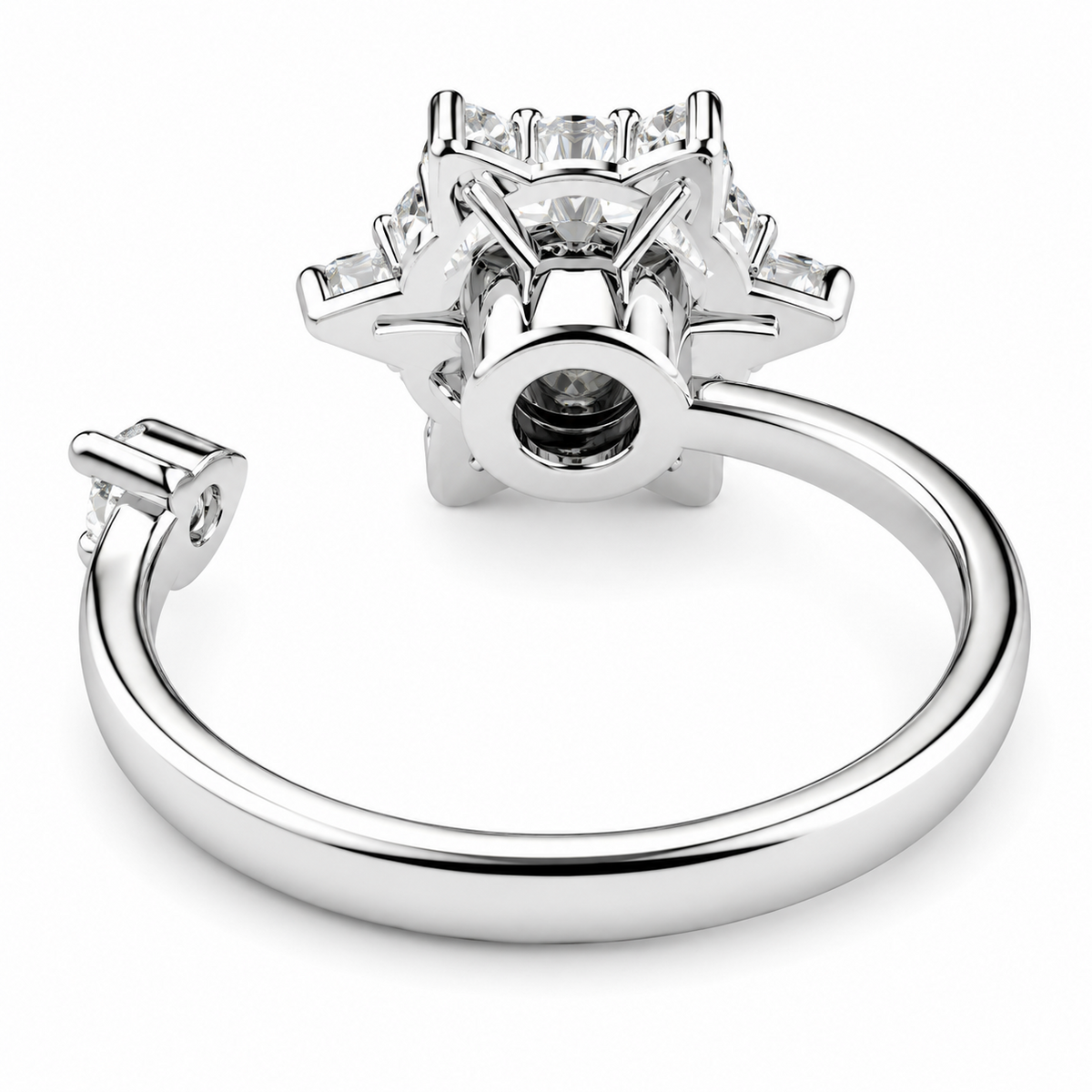 Adjustable Snowflake Spinner Ring For Women, Rotating Fidget Anxiety Ring 1520