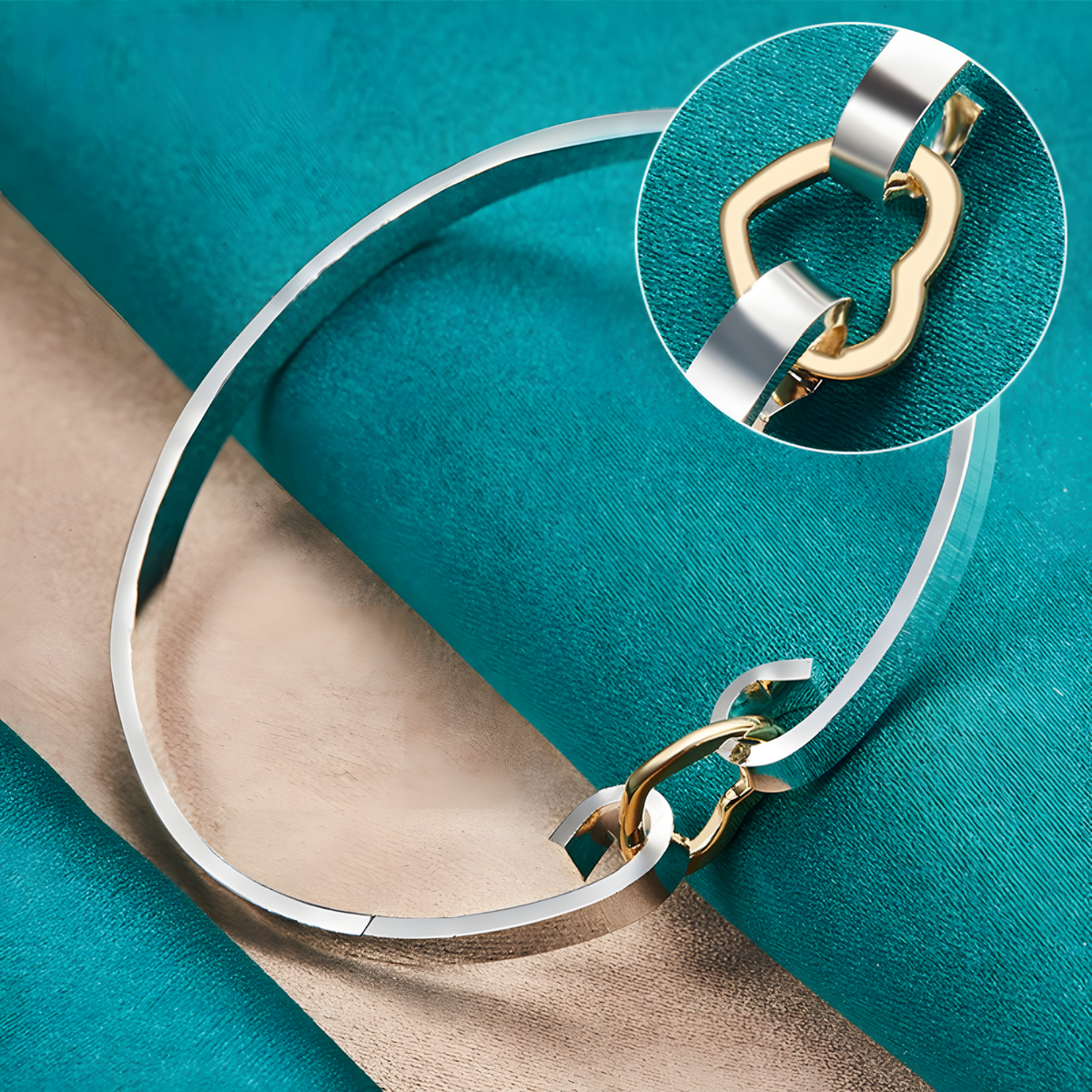 Sterling Silver Bangle, Adjustable Open Cuff Heart Charm, Silver Tone 408