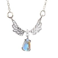 Angel Wings Pendant Necklace for Women, Copper Alloy Silver Colour Necklace 1292