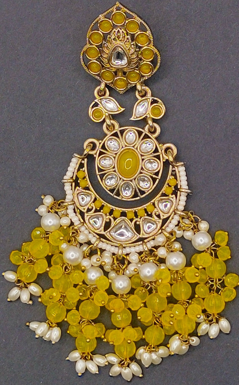 Elegant Bollywood Inspired Gold Kundan Earrings - Traditional Indian Jewelry 211