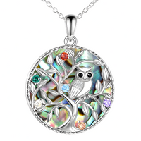 European Fashion Owl Pendant Necklace for Women –Resin Tree of Life Pendant 1127