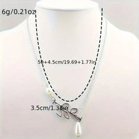 Faux Pearl Pendant Leaves Branch Decor Choker Necklace Charm Minimalist 95 UK