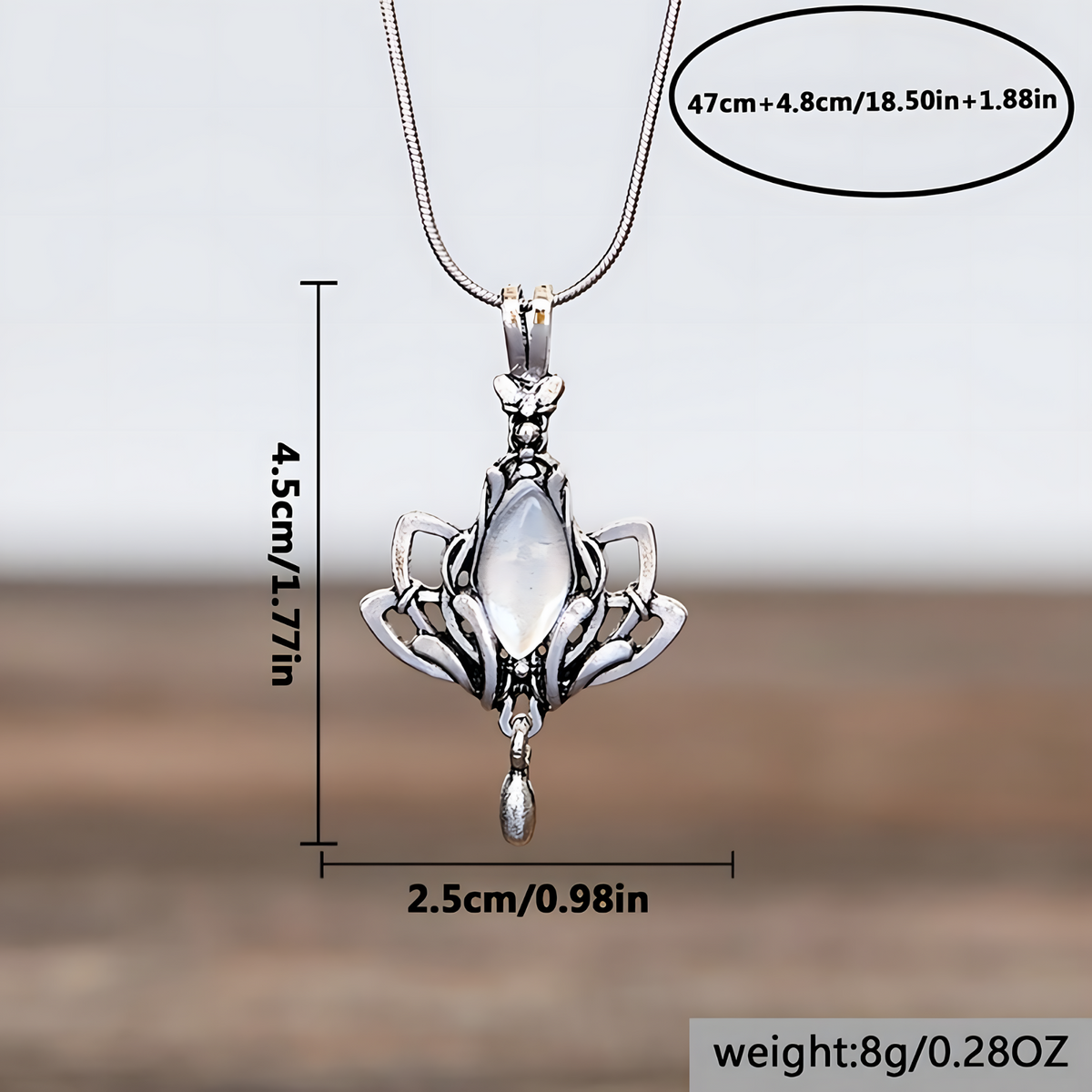 Stainless Steel Lotus Pendant Necklace for Women – Classic Geometric Design 666