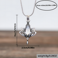 Stainless Steel Lotus Pendant Necklace for Women – Classic Geometric Design 666