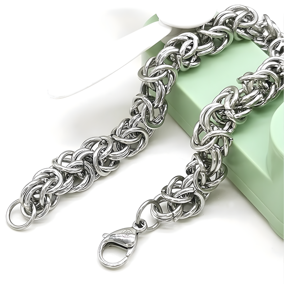 Men's Stainless Steel Byzantine Chain Bracelet | Robust Stylish Masculine 452