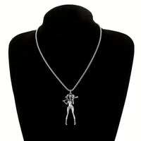 Exquisite Silver Necklace With Female Playing Baseball Pendant For Men 60 UK