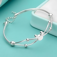 Adjustable Mouse Silhouette Bracelet for Women - Multi Strand Bangle 1815