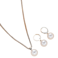 Women’s Classic Silver-Tone Pearl Necklace Earring Set Fashion Jewelry 707