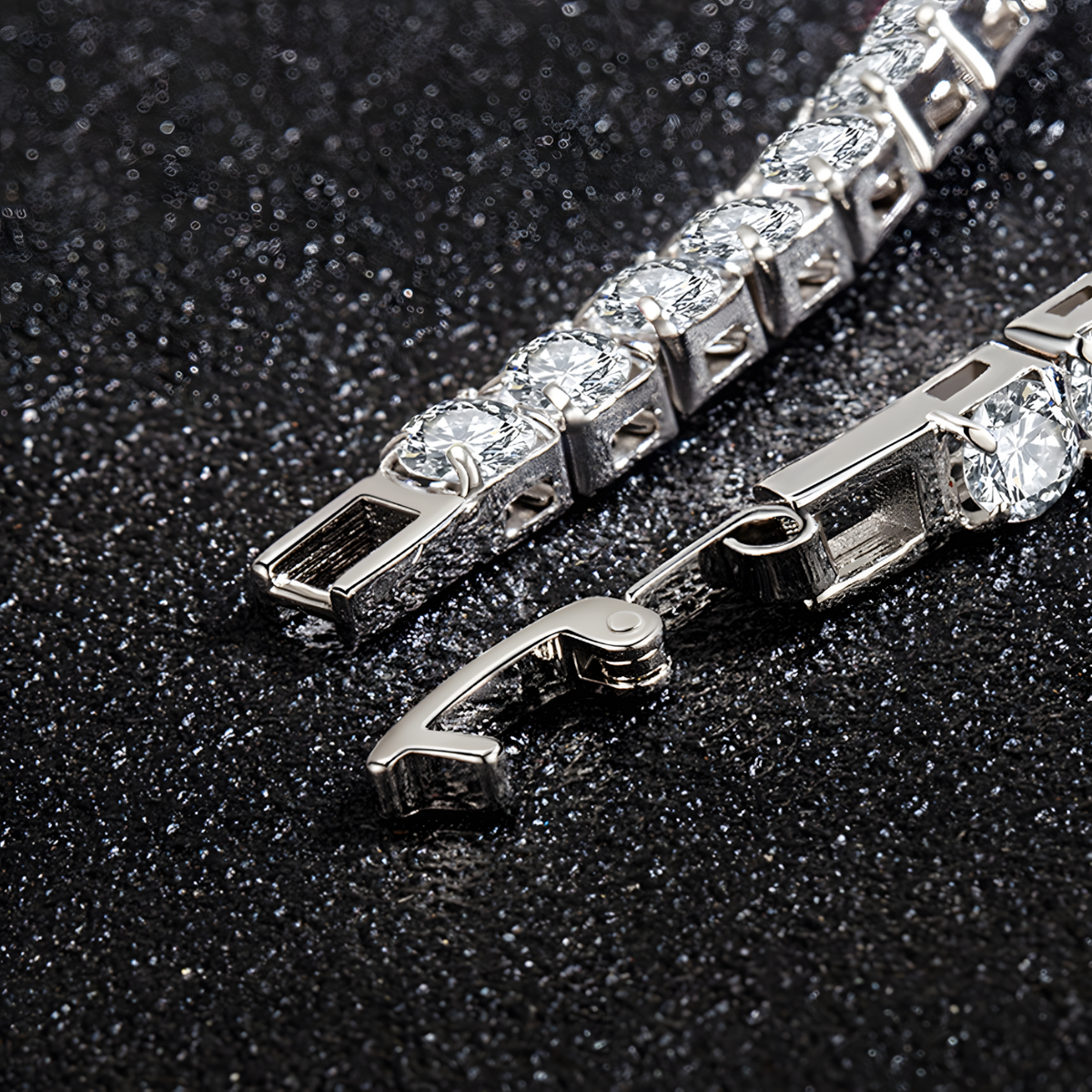 925 Sterling Silver-Plated Tennis Bracelet Women Sparkling Zircon Chain Link 851
