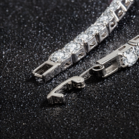 925 Sterling Silver-Plated Tennis Bracelet Women Sparkling Zircon Chain Link 851