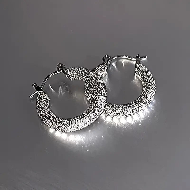 Sparkling Hoop Earrings Zinc Alloy Jewelry Vintage Elegant Style Geometric 72