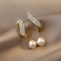 Classic Elegant Imitation Pearl Dangle Earrings Women Crystal Long Tassel 85 UK