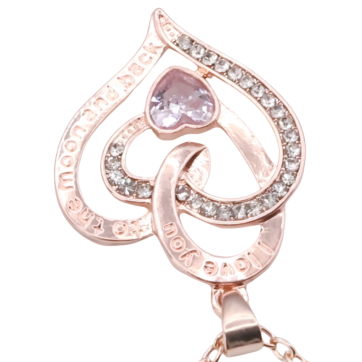 18K Gold Plated Zinc Alloy with Channel-Set Crystal Rhinestones Heart Stone B307