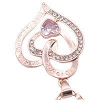 18K Gold Plated Zinc Alloy with Channel-Set Crystal Rhinestones Heart Stone B307