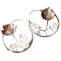 Vintage Floral Hoop Drop Earrings for Women - Artistic Flower Branch Design 1433