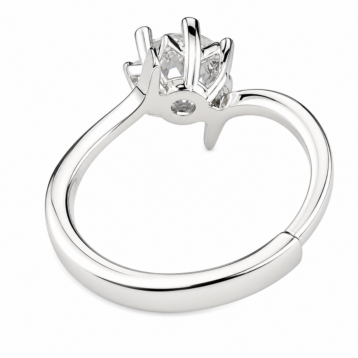 Graceful Solitaire Engagement Ring For Women Round Brilliant Cut Zircon 1605