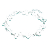 Heart Butterfly Charm Chain Bracelet For Women Silver Colour Adjustable 1761
