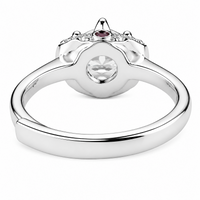 Adjustable Round Brilliant Zircon Proposal Ring, Crown Style Solitaire 1633