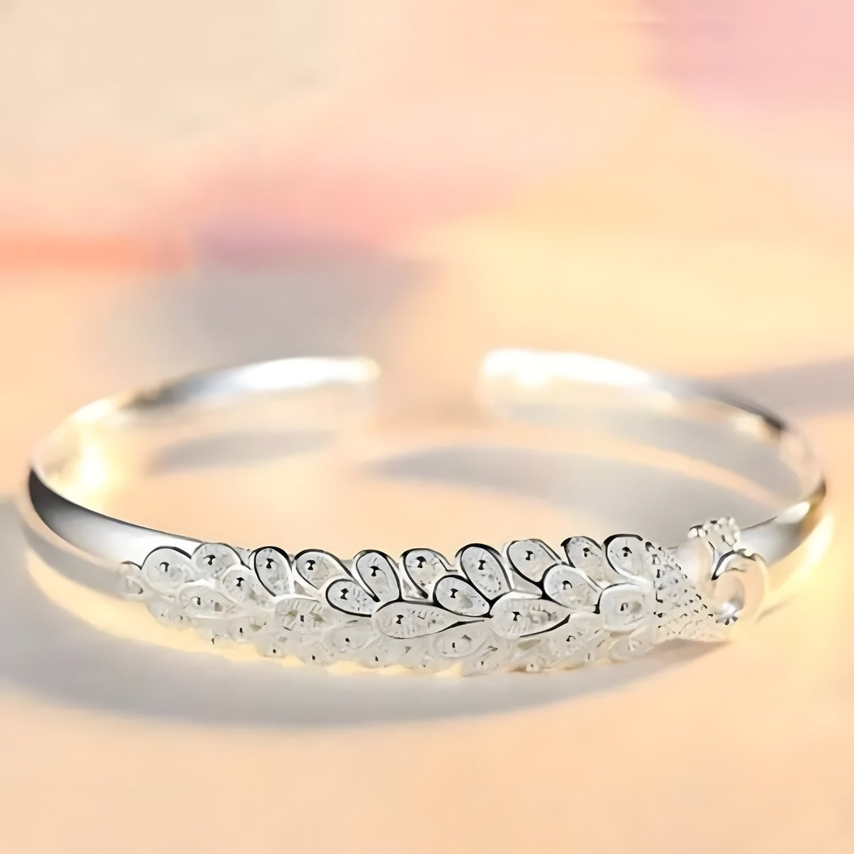Unified Jewellery Polished 925 Sterling Silver Rhodium Plated Round Bracelet 400