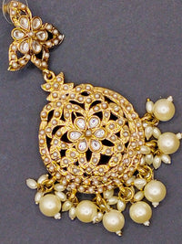 Elegant Bollywood Inspired Gold Kundan Earrings - Traditional Indian Jewelry 242