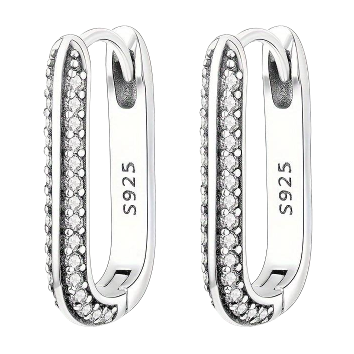 925 U-Shaped Hoop Earrings with Cubic Zirconia - Elegant Small Hoop Earrings 163