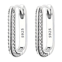 925 U-Shaped Hoop Earrings with Cubic Zirconia - Elegant Small Hoop Earrings 163