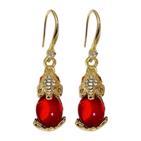 Gold Dangle Earrings Elegant Animal Dangle Earrings Ear Clip Charm for Women 578