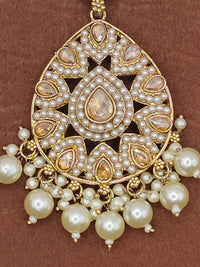 Elegant Bollywood Inspired Gold Kundan Earrings - Traditional Indian Jewelry 172