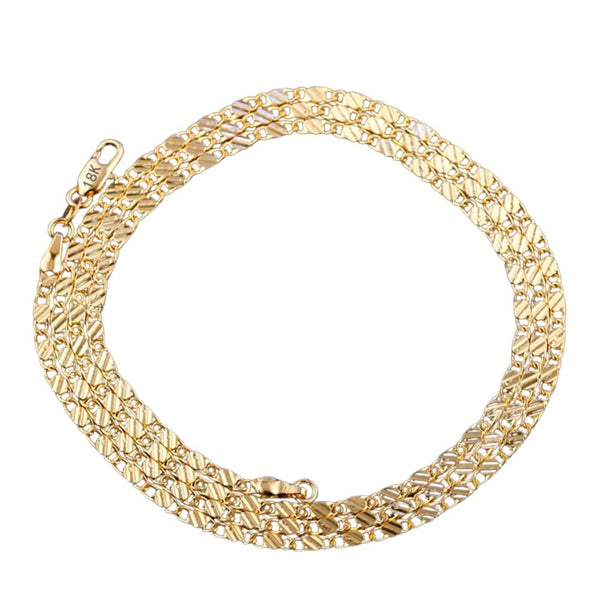 18K Gold Plated Chain Necklace, 2mm Wide, Adjustable Eco-Friendly Material 440