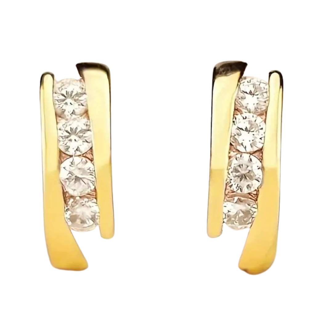 Hoop Earrings Plated Jewelry Embellished Zircon Elegant Simple Style 89 UK