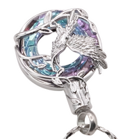 Silver Phoenix Bird Urn Necklace for Ashes Cremation Memorial Pendant Alloy B203