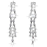 Bridal Jewelry Set-Pearl and Crystal Necklace & Dangle Earrings, Wedding 395