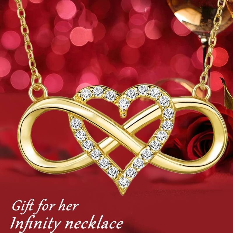 Creative Trendy Elegant Infinity Heart Pendant Necklace Decorative 34 UK