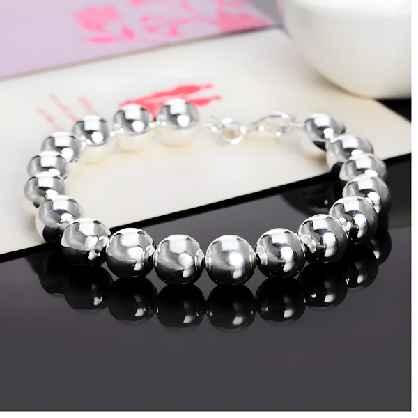 10 mm Round Bead Bracelet for Women - Premium Classic Beaded Statement 1811