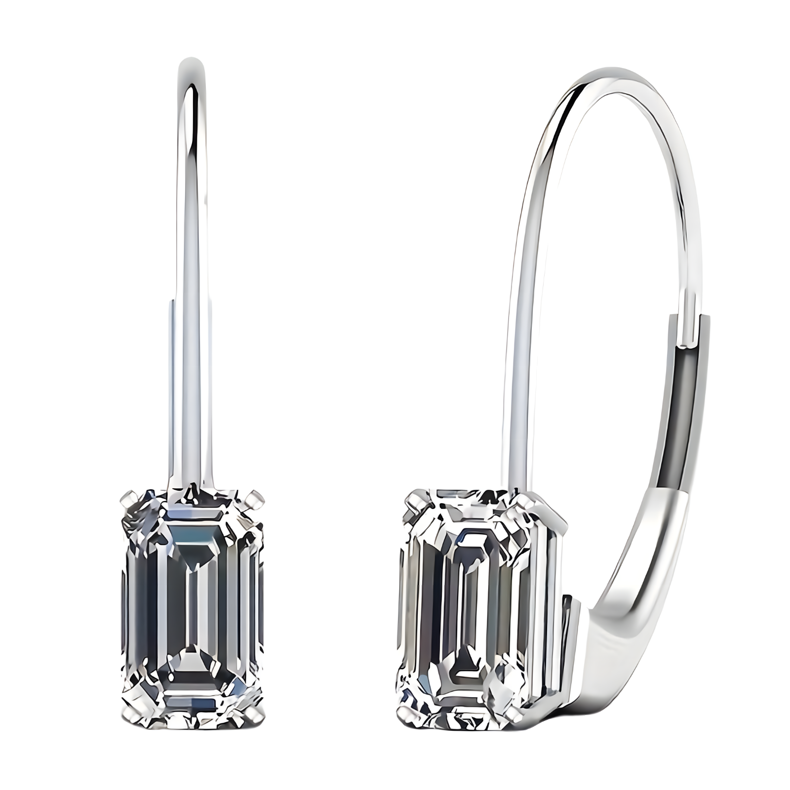 Unified Jewellery Dangle Drop Leverback Earrings for Women: Crystal Zirconia 652