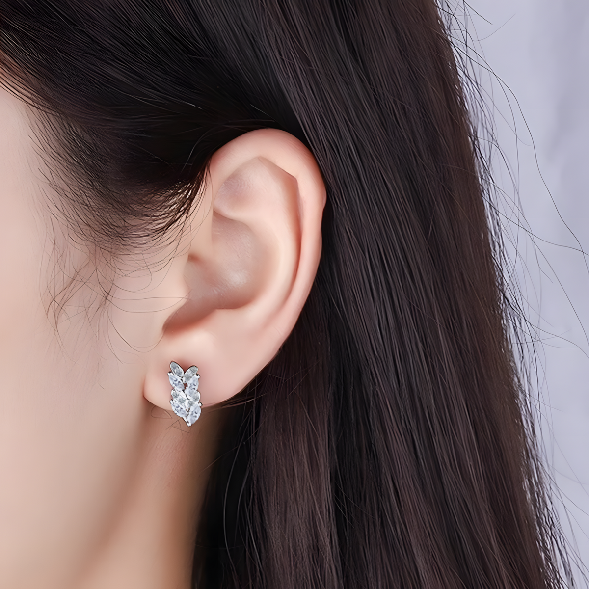 Women's 925 Sterling Silver Cubic Zirconia Pave Hoop Earrings |Dainty Huggie 472
