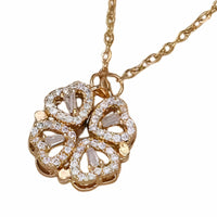 Women's Trendy Openable Four Leaf Pendant Necklace Elegant Link Chain 1694