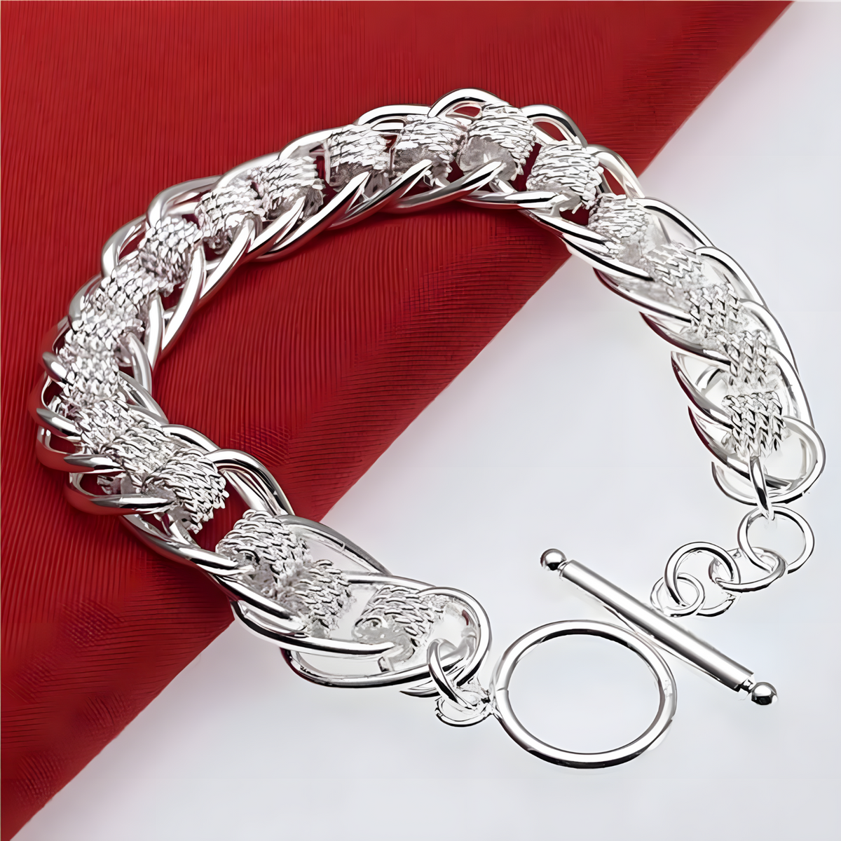 925 Sterling Silver Plated Bracelet, High-Quality Fashion Chain Jewelry 512