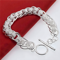 925 Sterling Silver Plated Bracelet, High-Quality Fashion Chain Jewelry 512