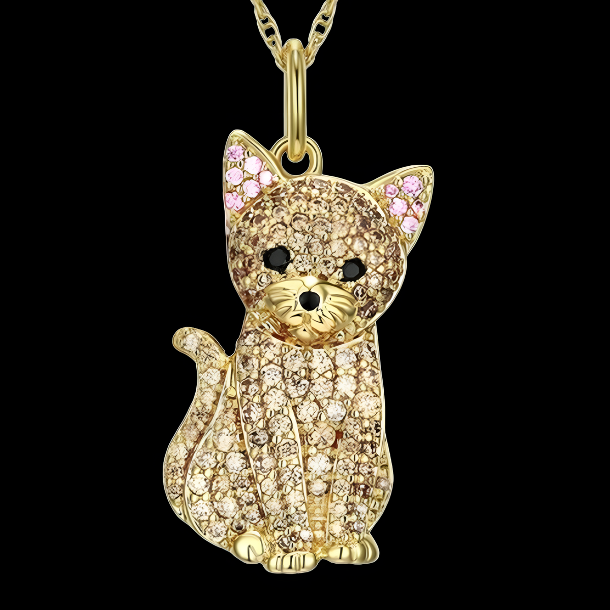 Cat Pendant Necklace - Gold-Plated & Silver-Plated Animal Charm Necklace B253