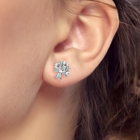 925 Sterling Silver Tree of Life Heart Leaf Earrings Women– Sparkling Zircon 844
