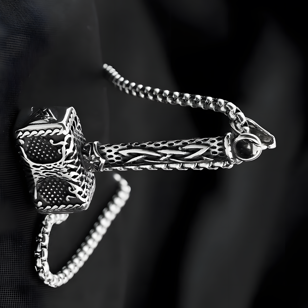 Stainless Steel Viking Thor Hammer Tree Of Life Pendant Necklace For Men 1069