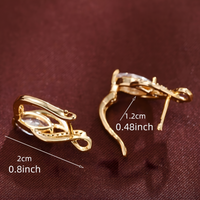 Elegant 18K Gold Colour Hoop Earrings with Zircon Inlay Lightweight, Trendy 729