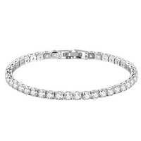 925 Sterling Silver-Plated Tennis Bracelet Women Sparkling Zircon Chain Link 851